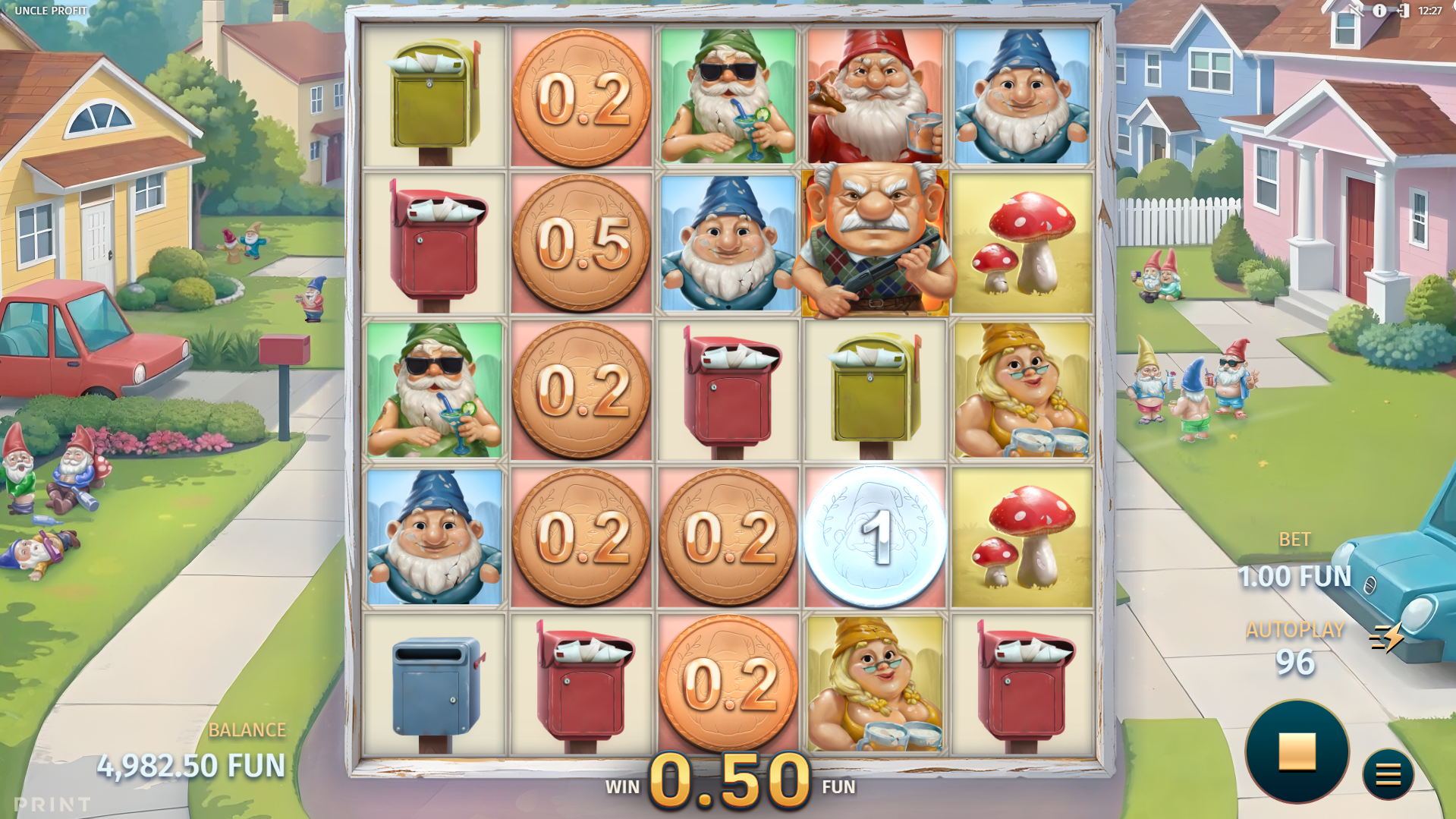 Land an Uncle Profit symbol during a winning spin for the Collection feature and instant prizes