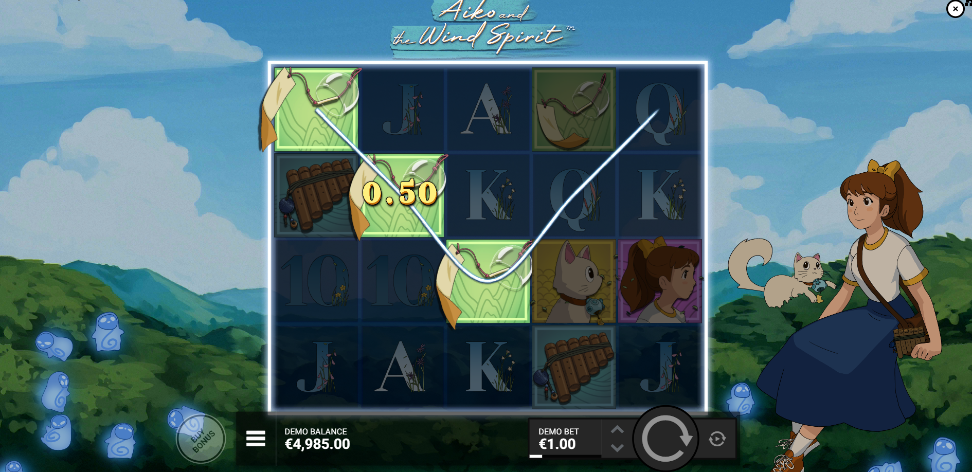 3 or More Matching Symbols on Reels 1-5 Create Winning Combinations