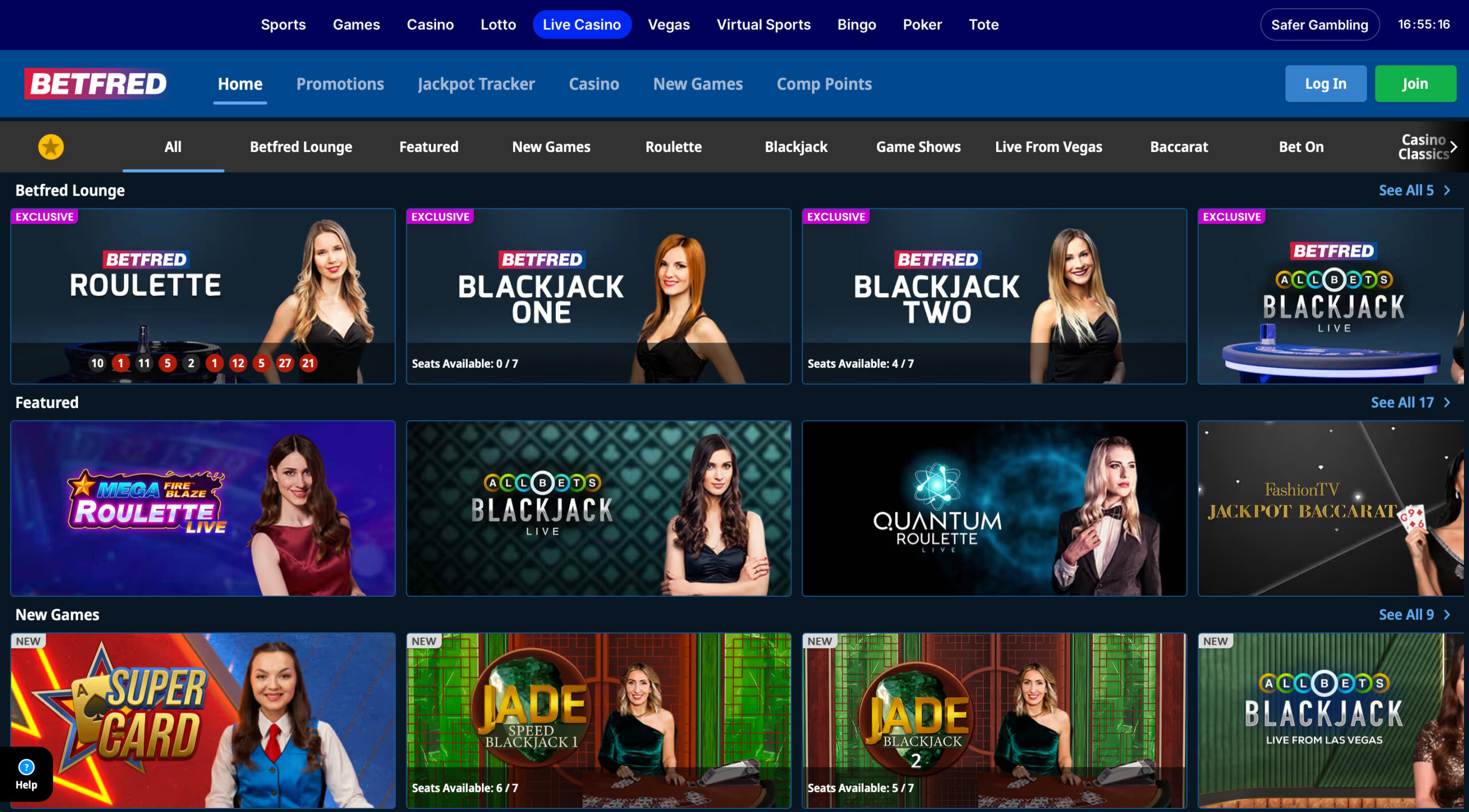 Betfred Live Casino