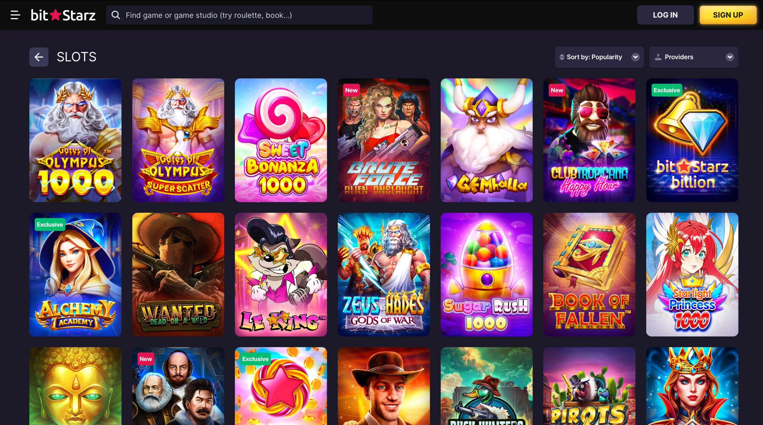 BitStarz Slot Selection