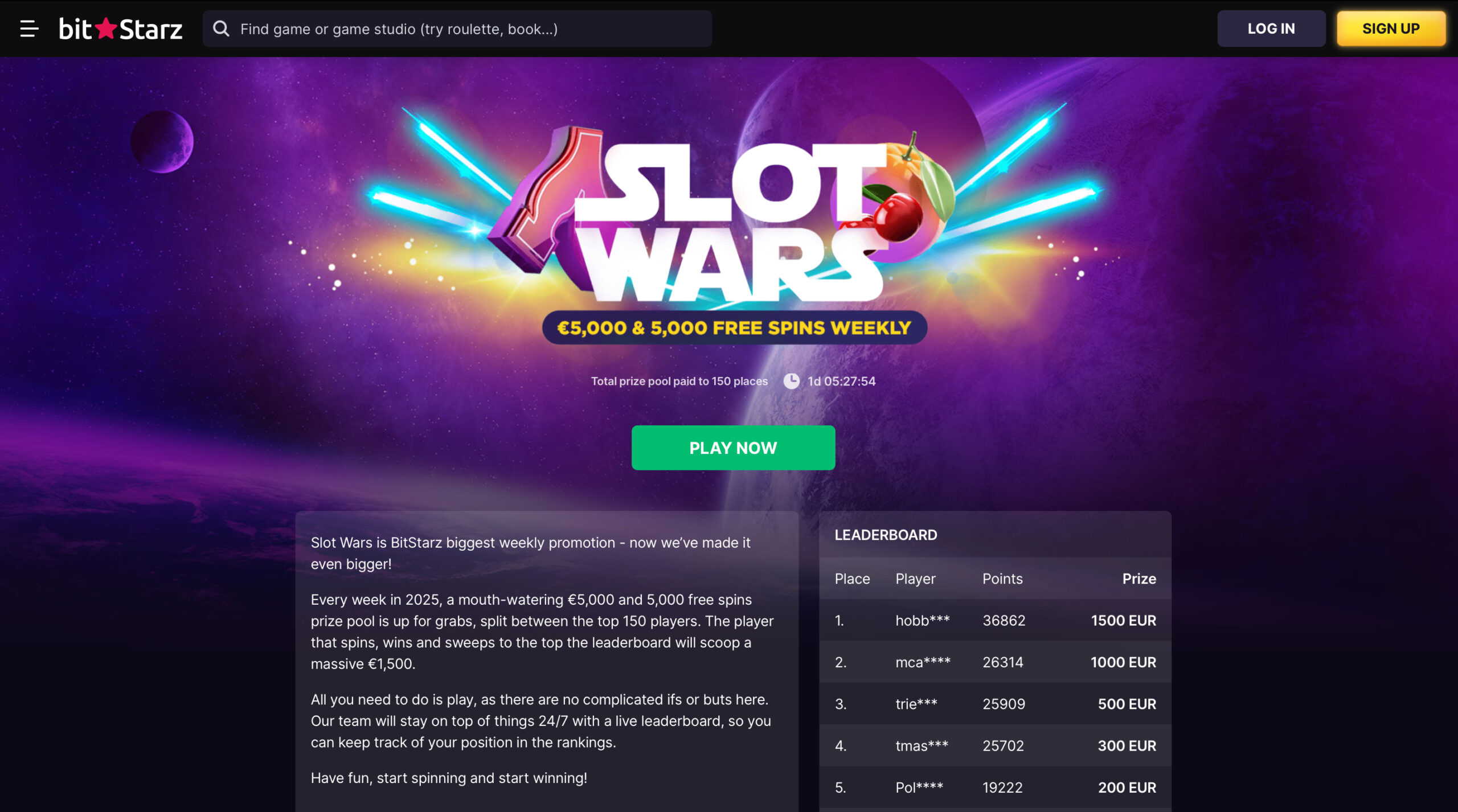 BitStarz Slot Wars