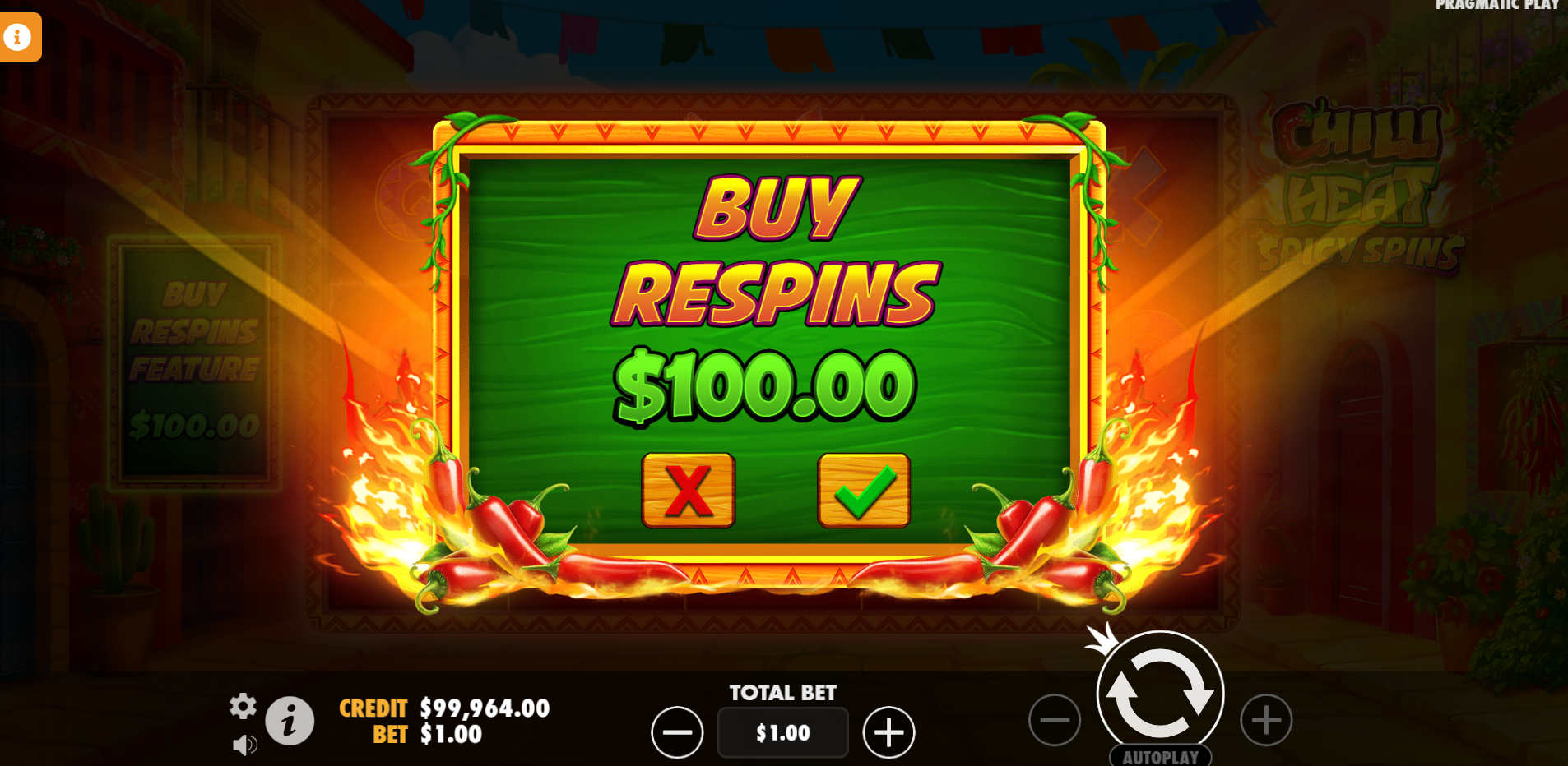 The Respin Feature Can be Purchased For an Additional 100x Your Bet, Where Applicable