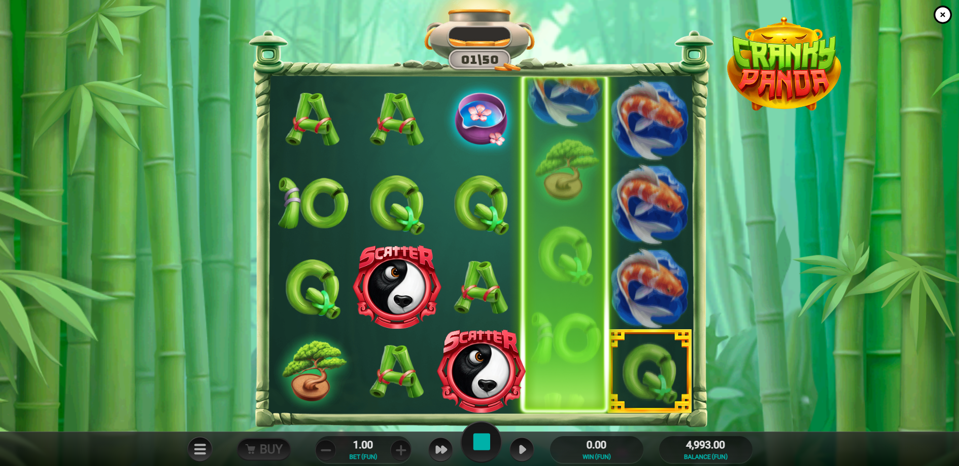 Cranky Panda Scatter Respin Feature