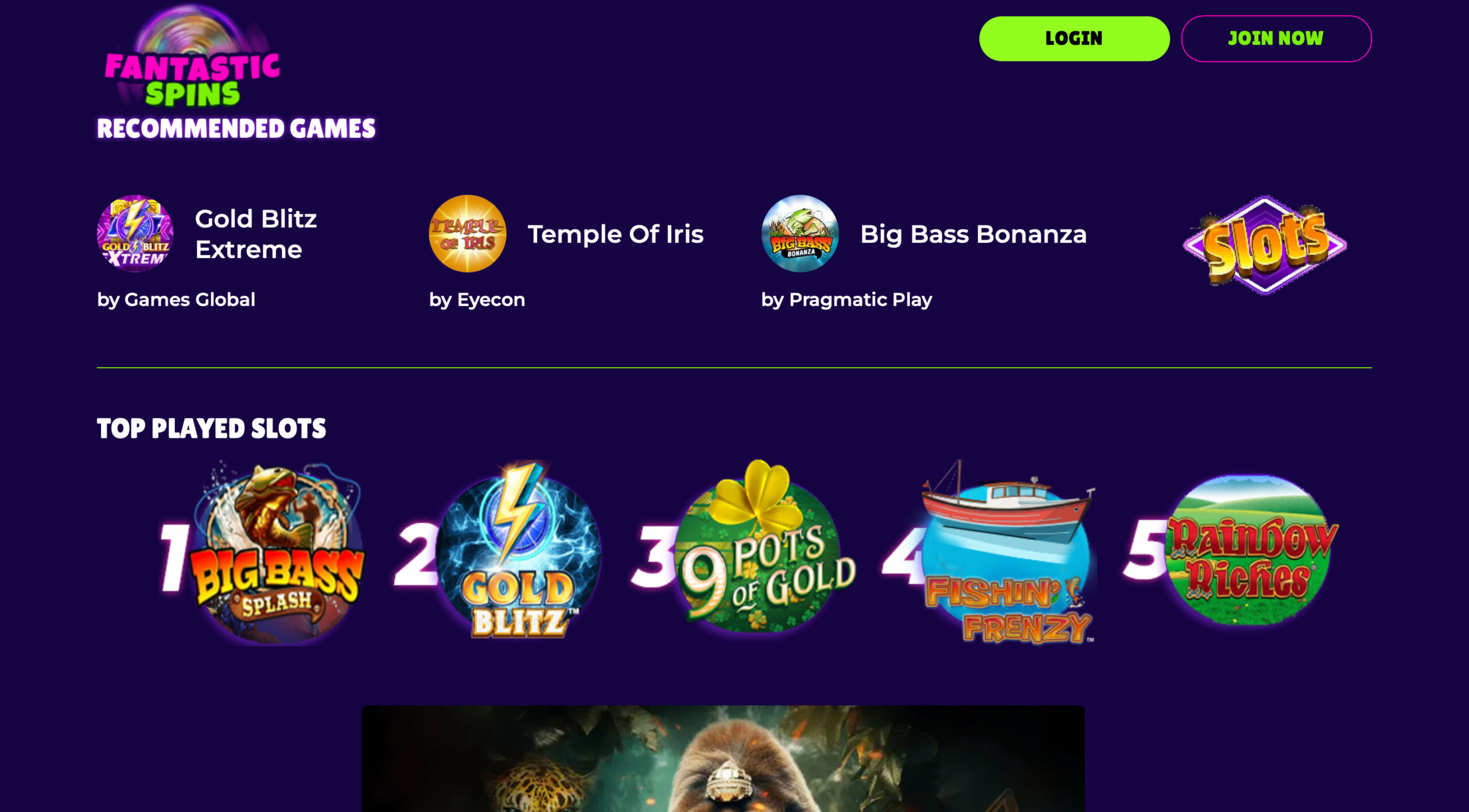 Fantastic Spins Slot Selection