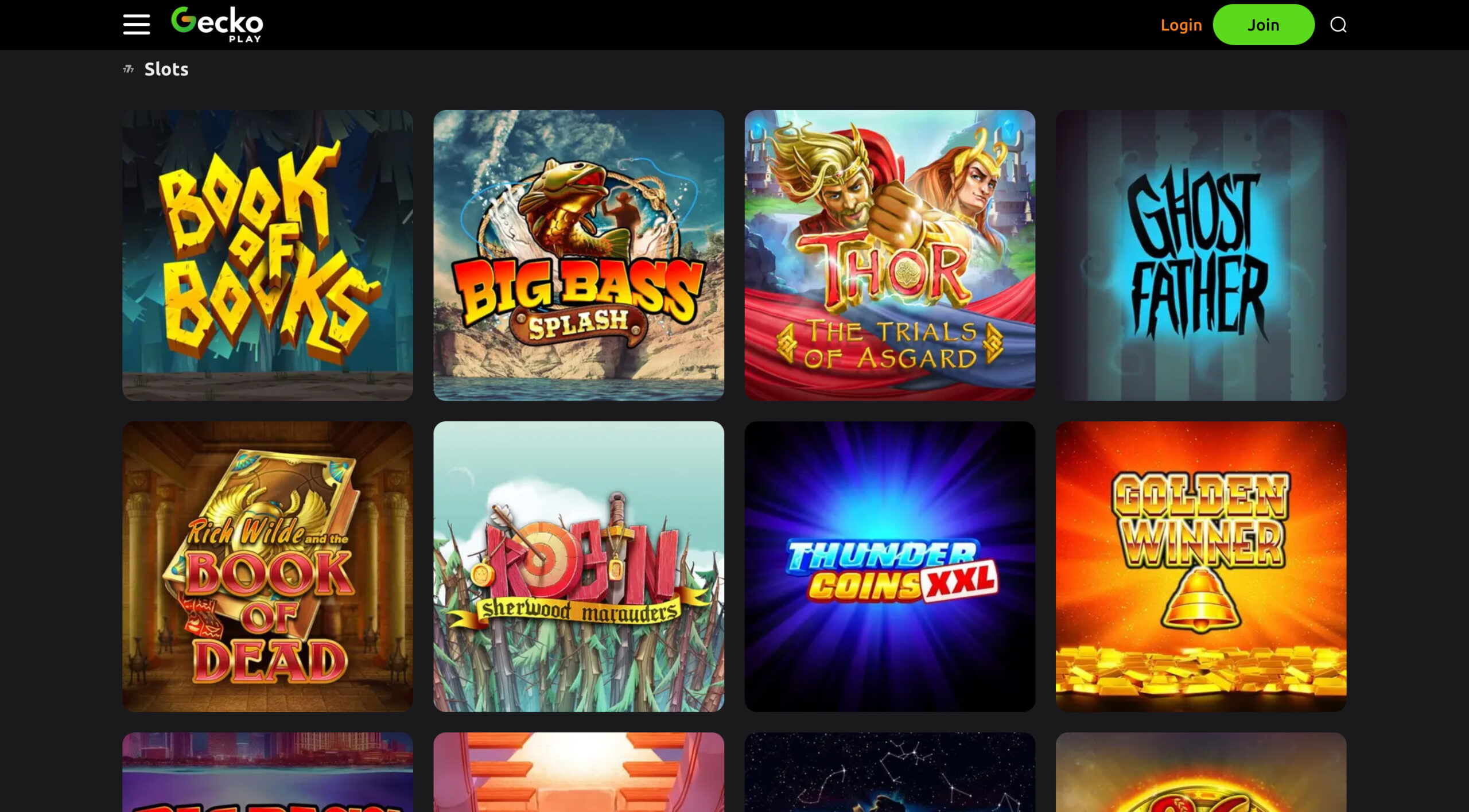 GeckoPlay Slot Selection
