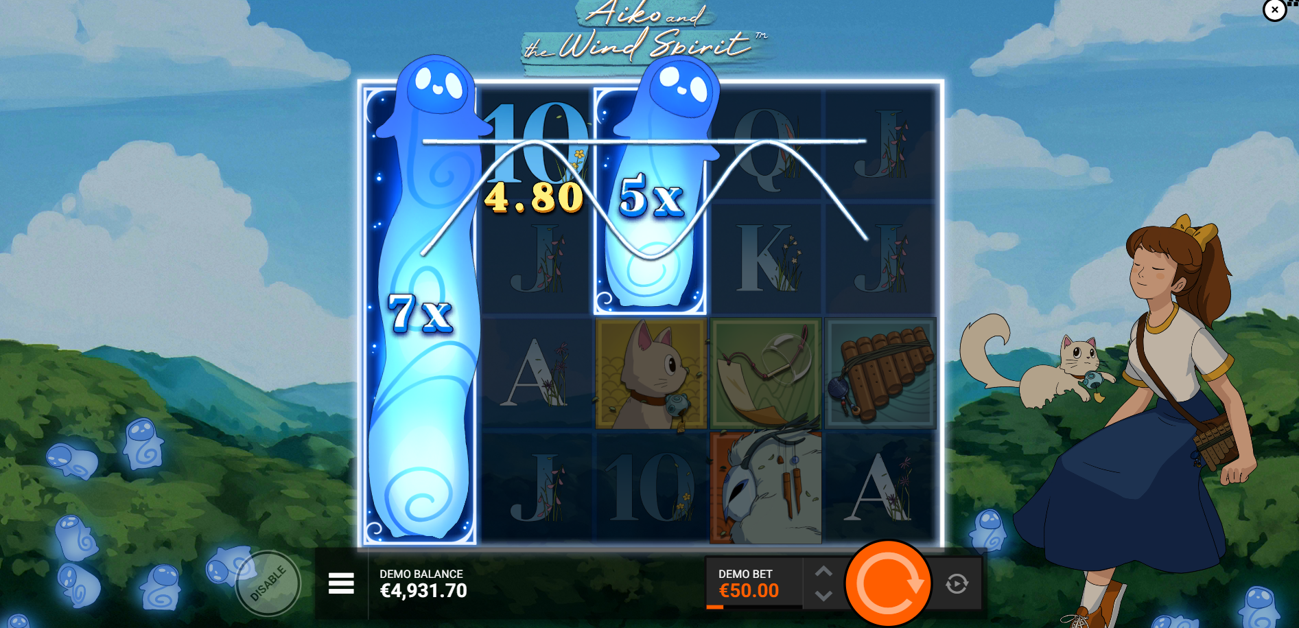 Spirit Symbols Expand to Reveal Multiplier Between x2 and x100