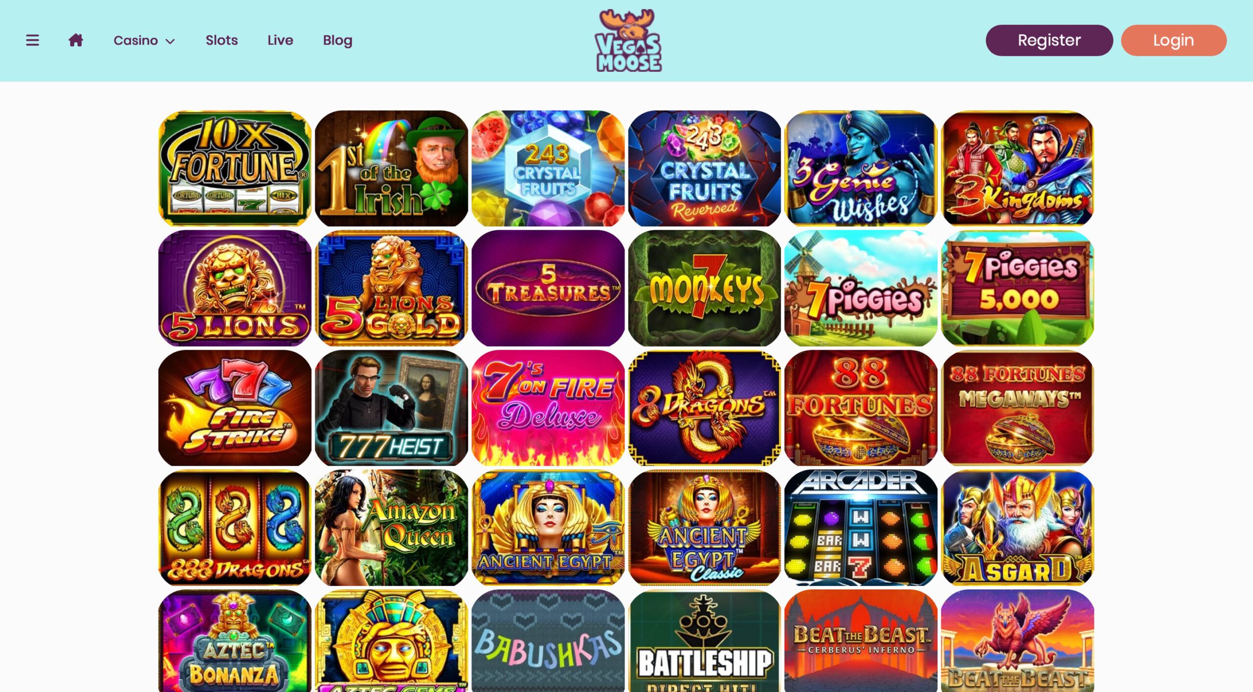 Vegas Moose Slot Selection