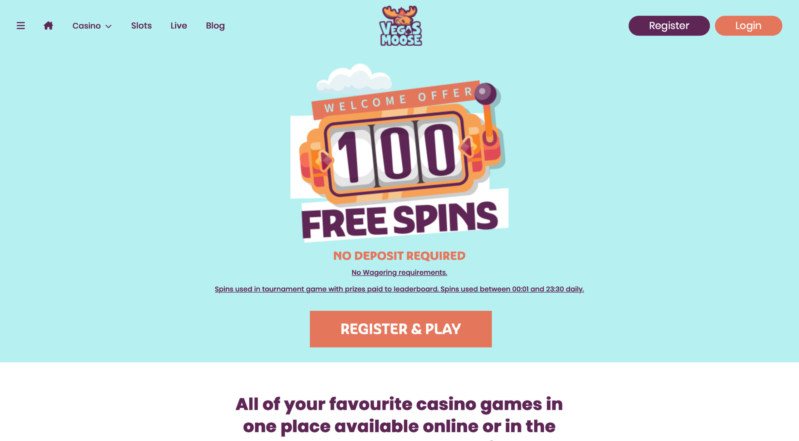 Vegas Moose Welcome Offer