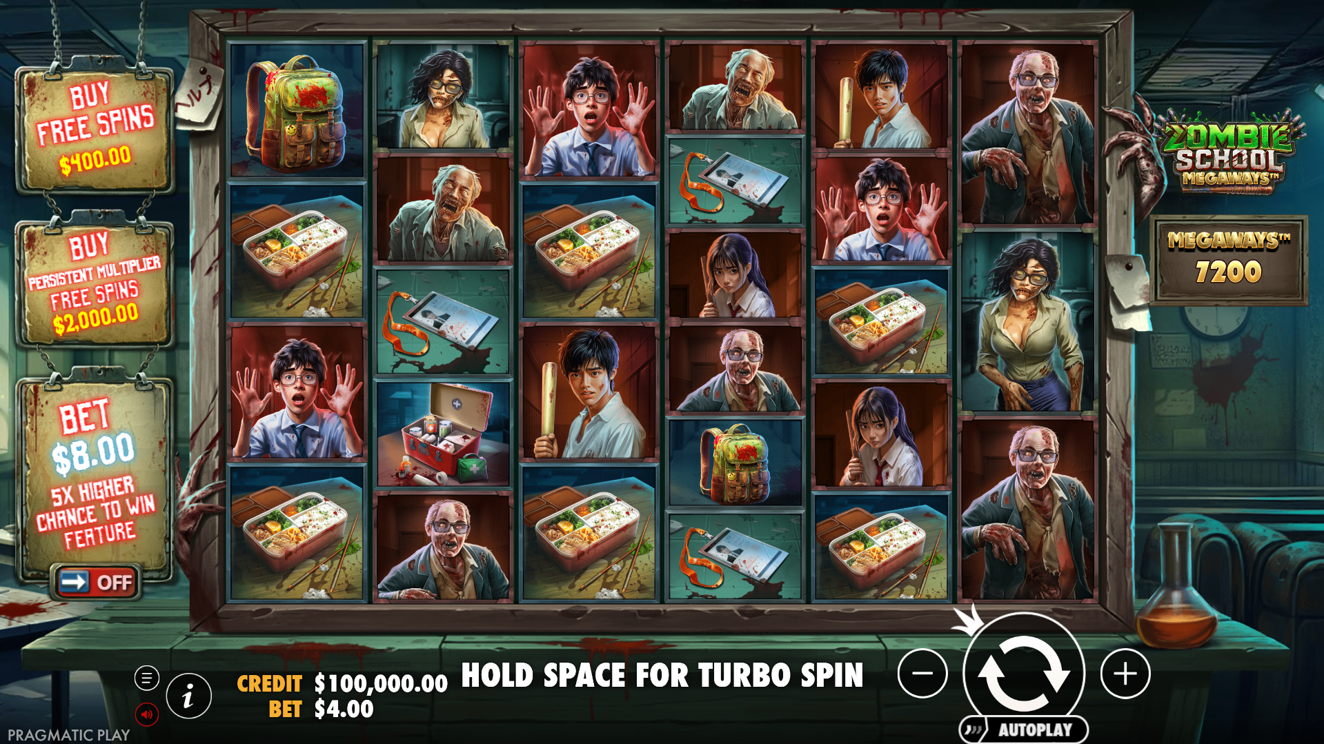 Zombie School Megaways Base Game Play