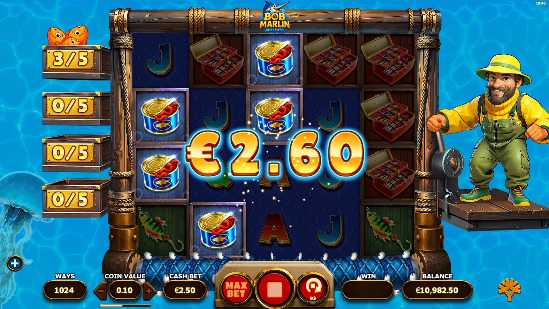 Bob Marlin Goes Deep Offers Players Between 1,024 to 16,807 Ways to Win