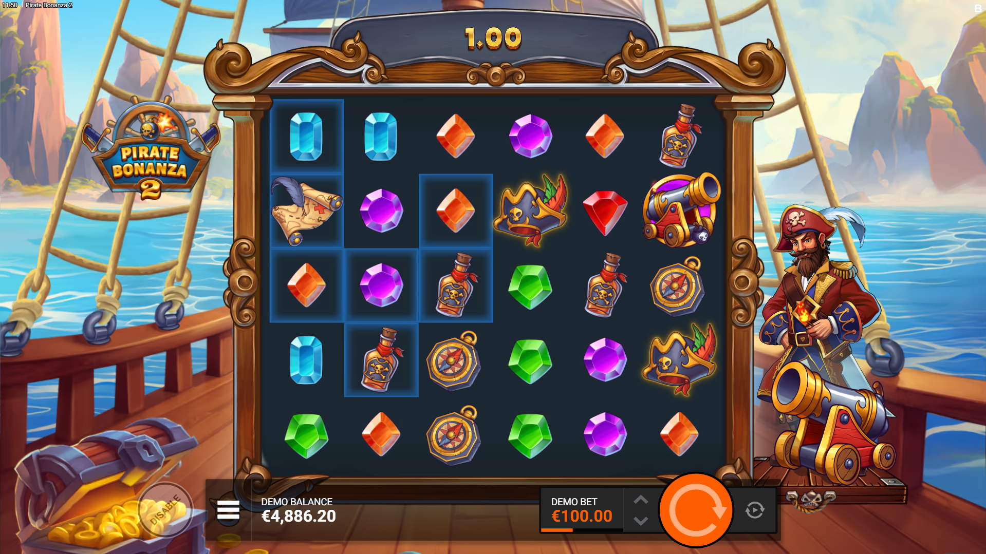 Each Winning Symbol Leaves Behind a Highlighted Position, Activated When a Cannon Symbol Lands