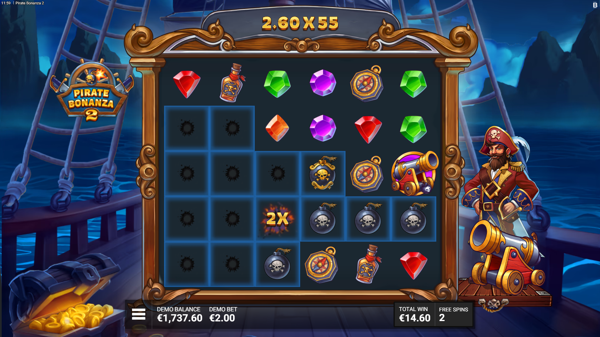 Bombs Away Free Spins sees Highlighted Positions Remain Persistent Throughout, Even After Activation