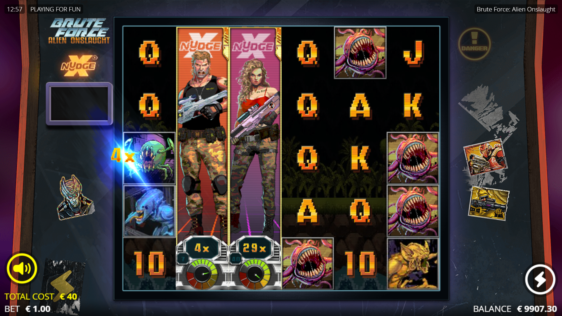 Land xNudge Wilds During a Round for Stacked Multipliers