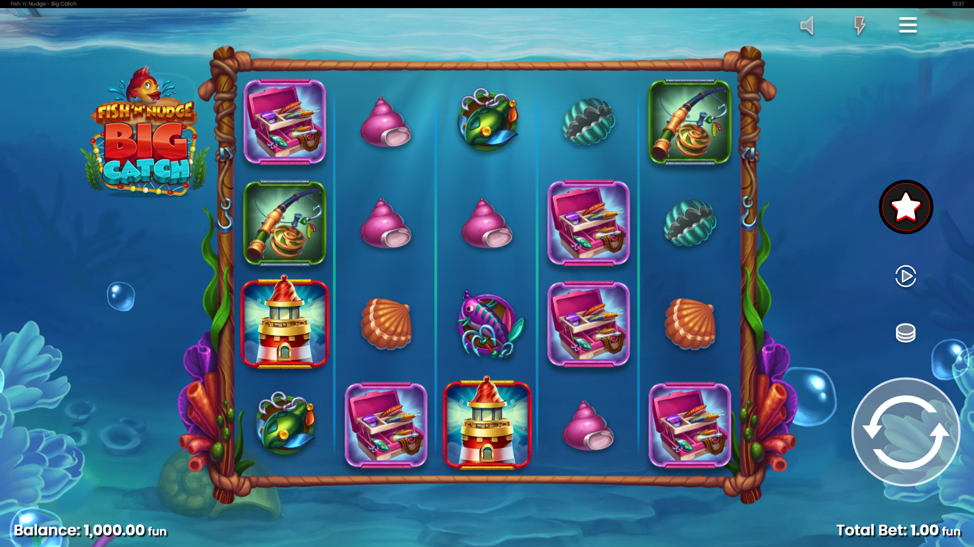 Fish 'n' Nudge Big Catch Base Game Play