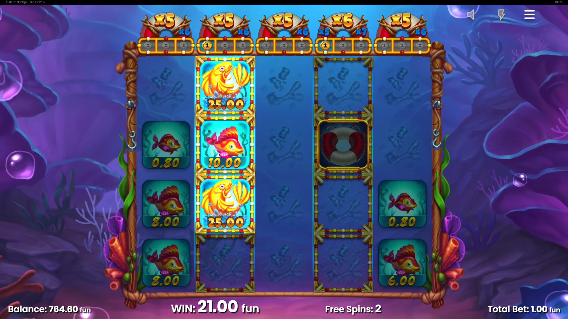 Free Spins sees Reel Multipliers Apply to Fish Symbols, Whilst Nets can be Locked in Place