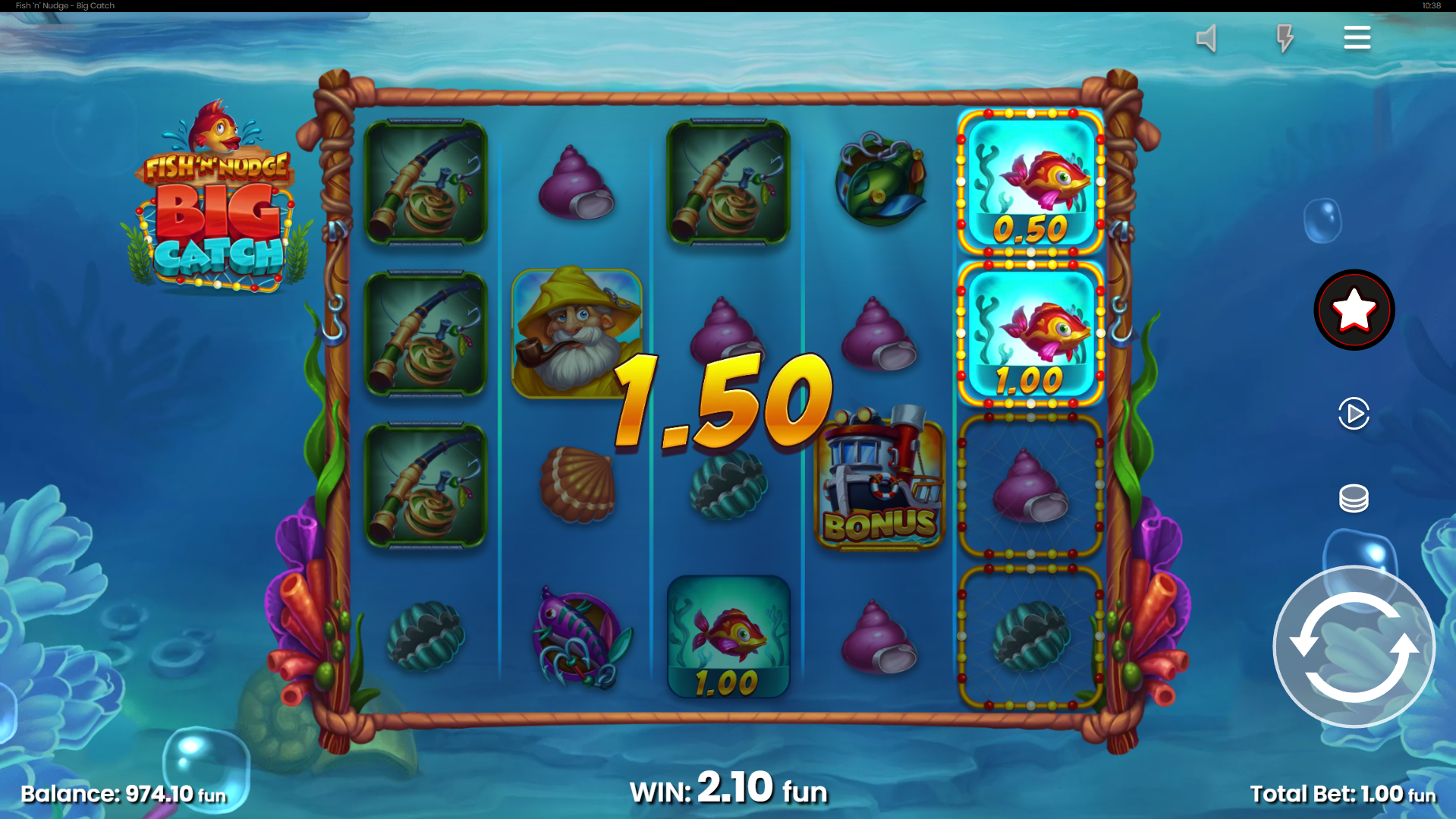 Landing Fish Symbols Inside Nets Awards an Instant Prize