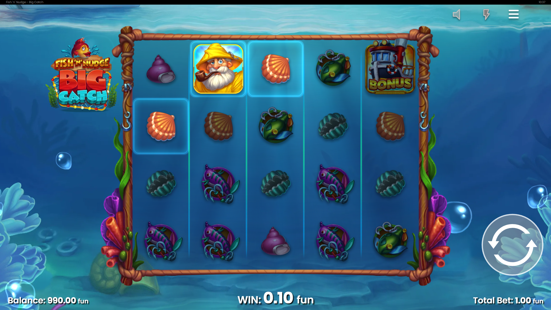 Fish 'n' Nudge Big Catch Offers Players 20 Fixed Pay Lines