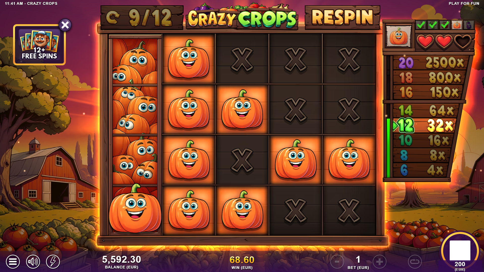 Crazy Crops Free Spins Play