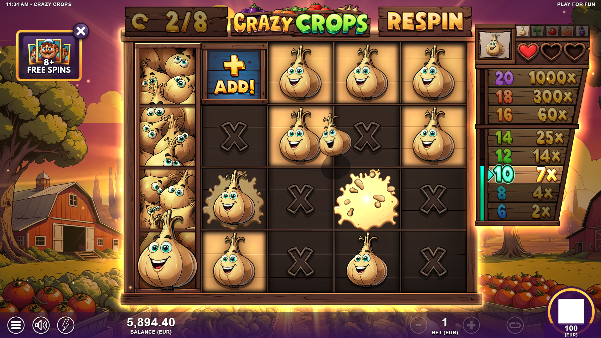 Triggering the Respin Feature During Free Spins sees the Active Symbol Upgrade from Feature to Feature