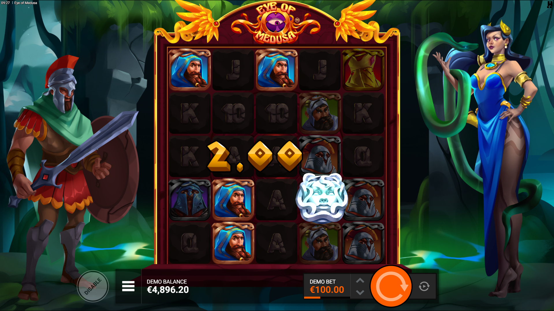 Land a Medusa Symbol Alongside High-Paying Symbol Combinations to Petrify