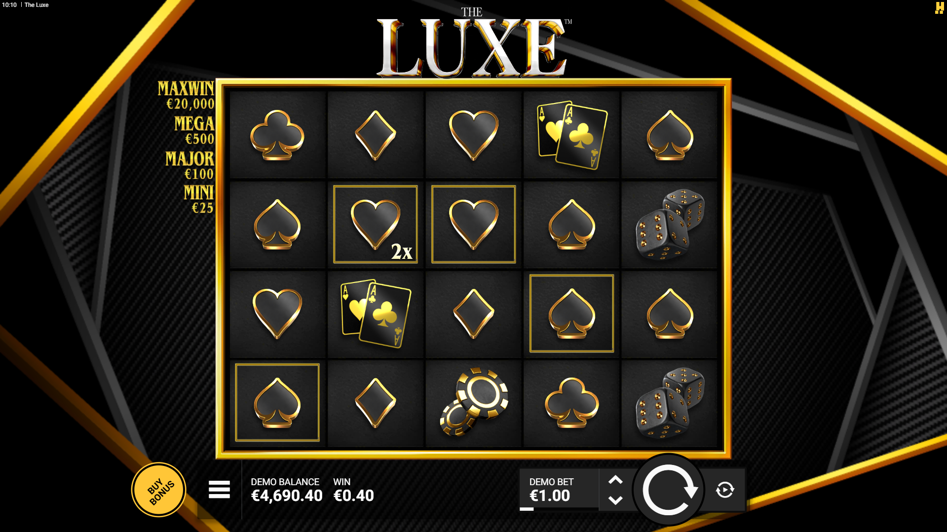 Golden Frames Randomly Appear Displaying a Multiplier value or a Jackpot Award