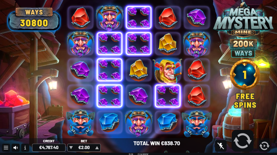 Mystery Mega Mine Free Spins Play