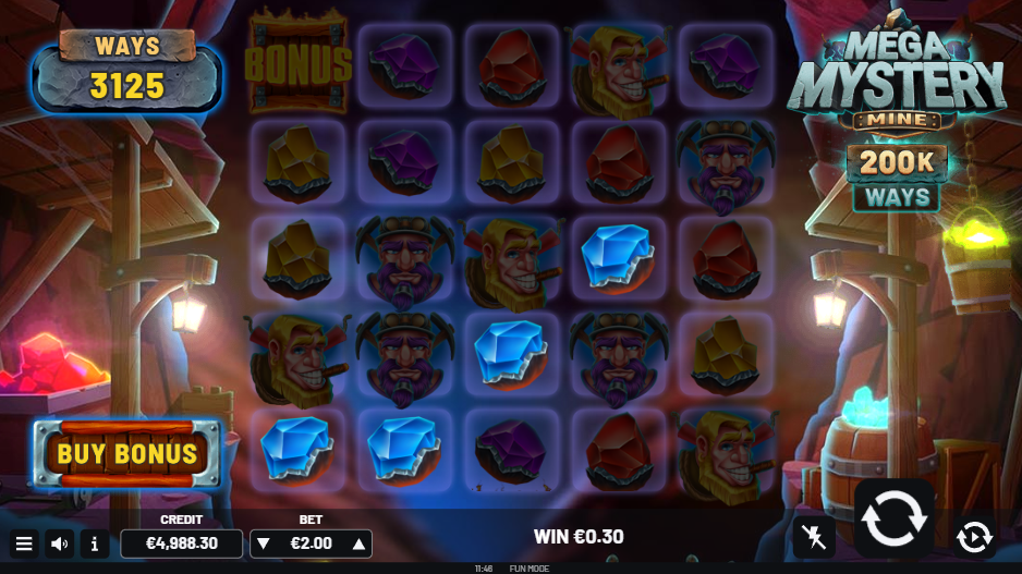 Mega Mystery Mine Offers Players Between 3,125 to 200,000 Ways to Win