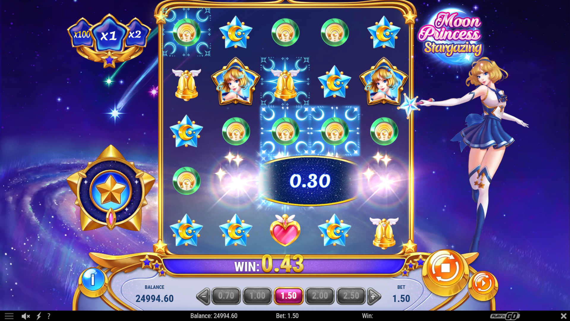 Form Clusters of 3 or More Matching Symbols in a Line to Win
