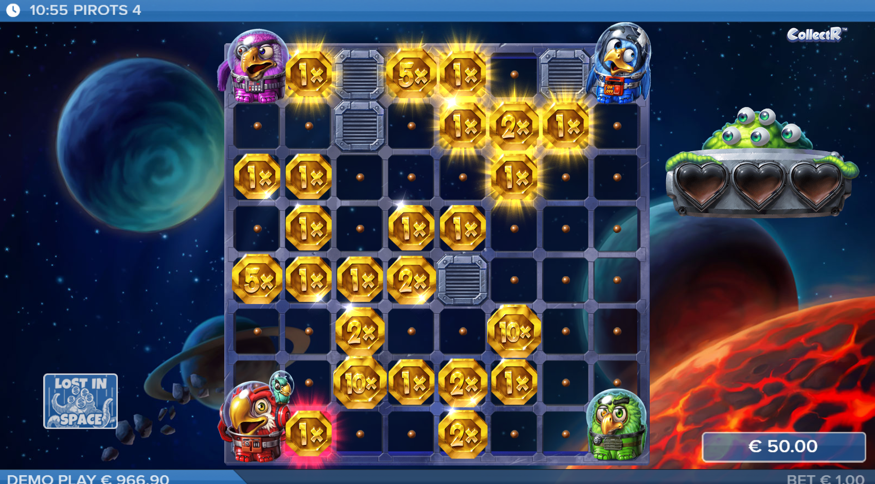 Clear the Grid of All Collectible Symbols to Trigger the Lost In Space Coin Collect Feature