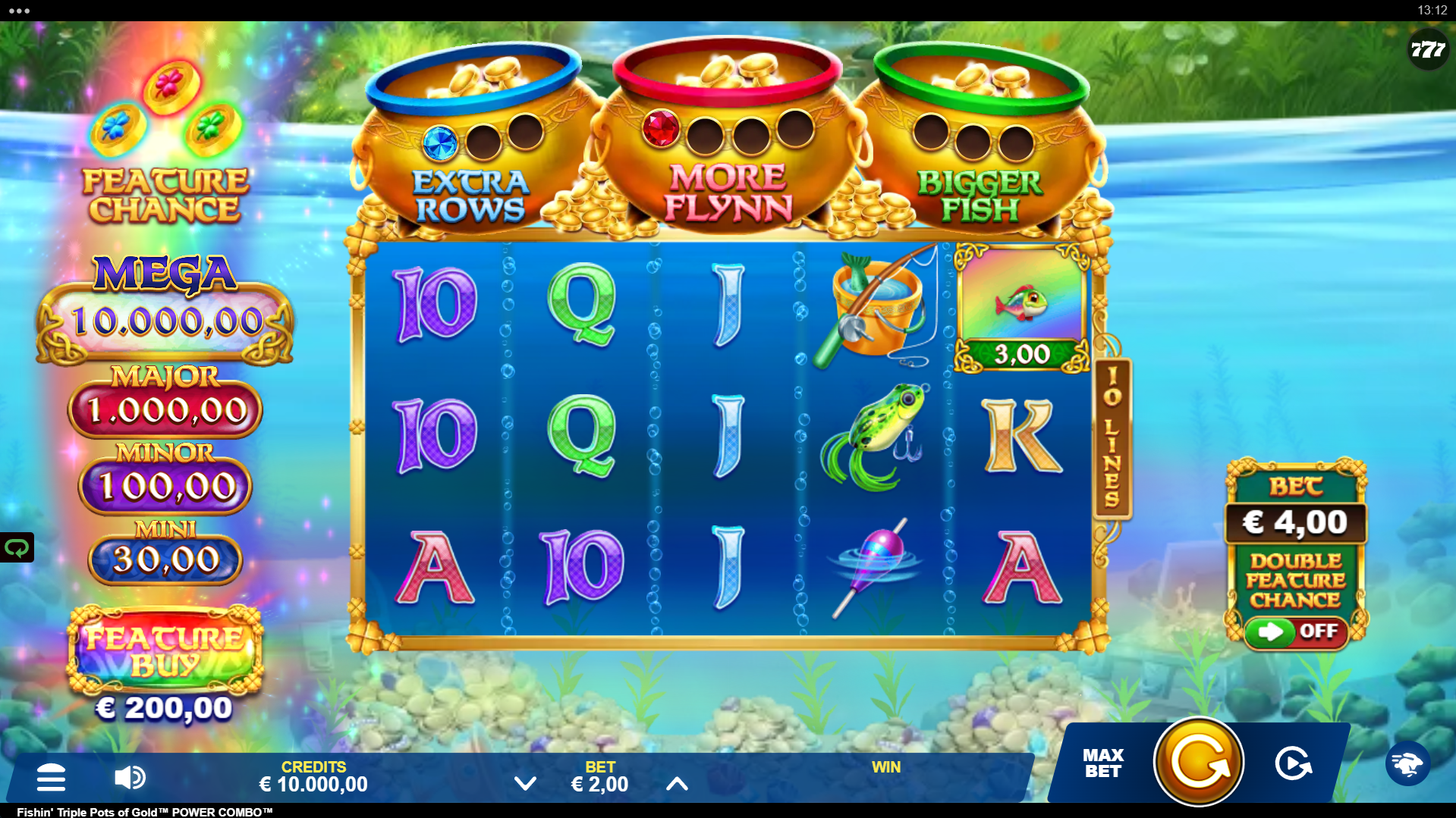 Fishin' Triple Pots of Gold Power Combo Base Game Play