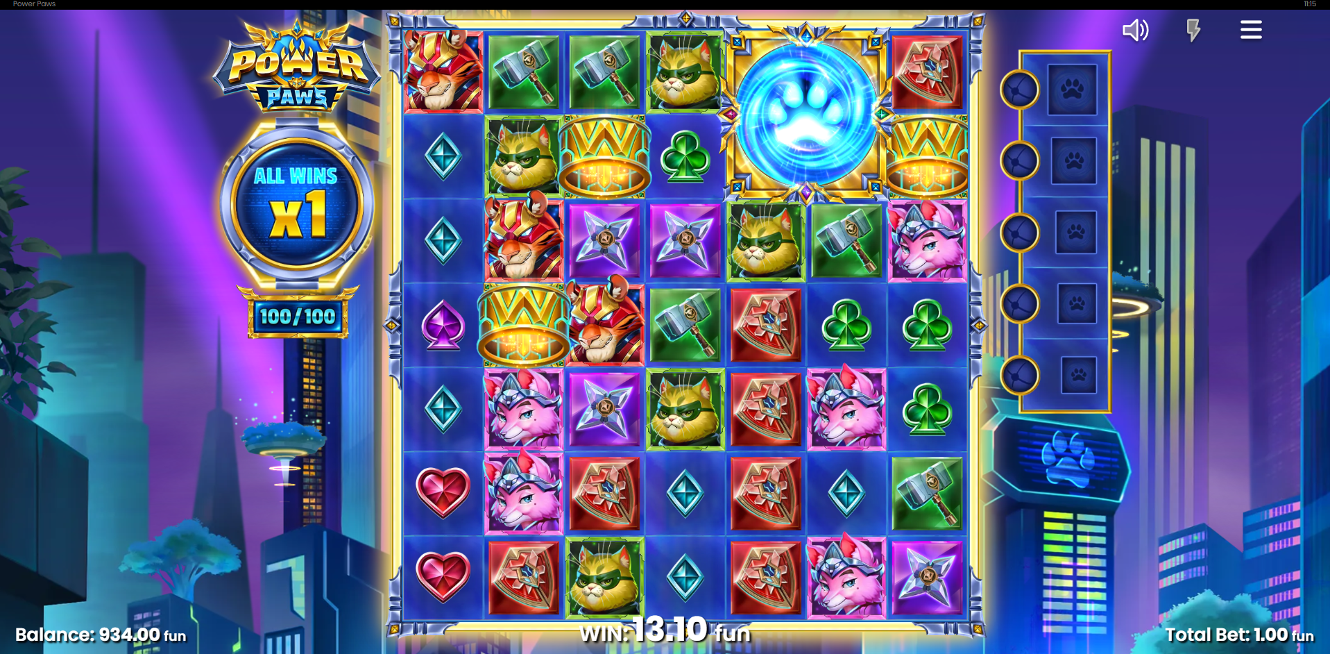 Reach Power Level 4 for a Colossal Nudging Mystery Symbol and Win Multiplier Activation