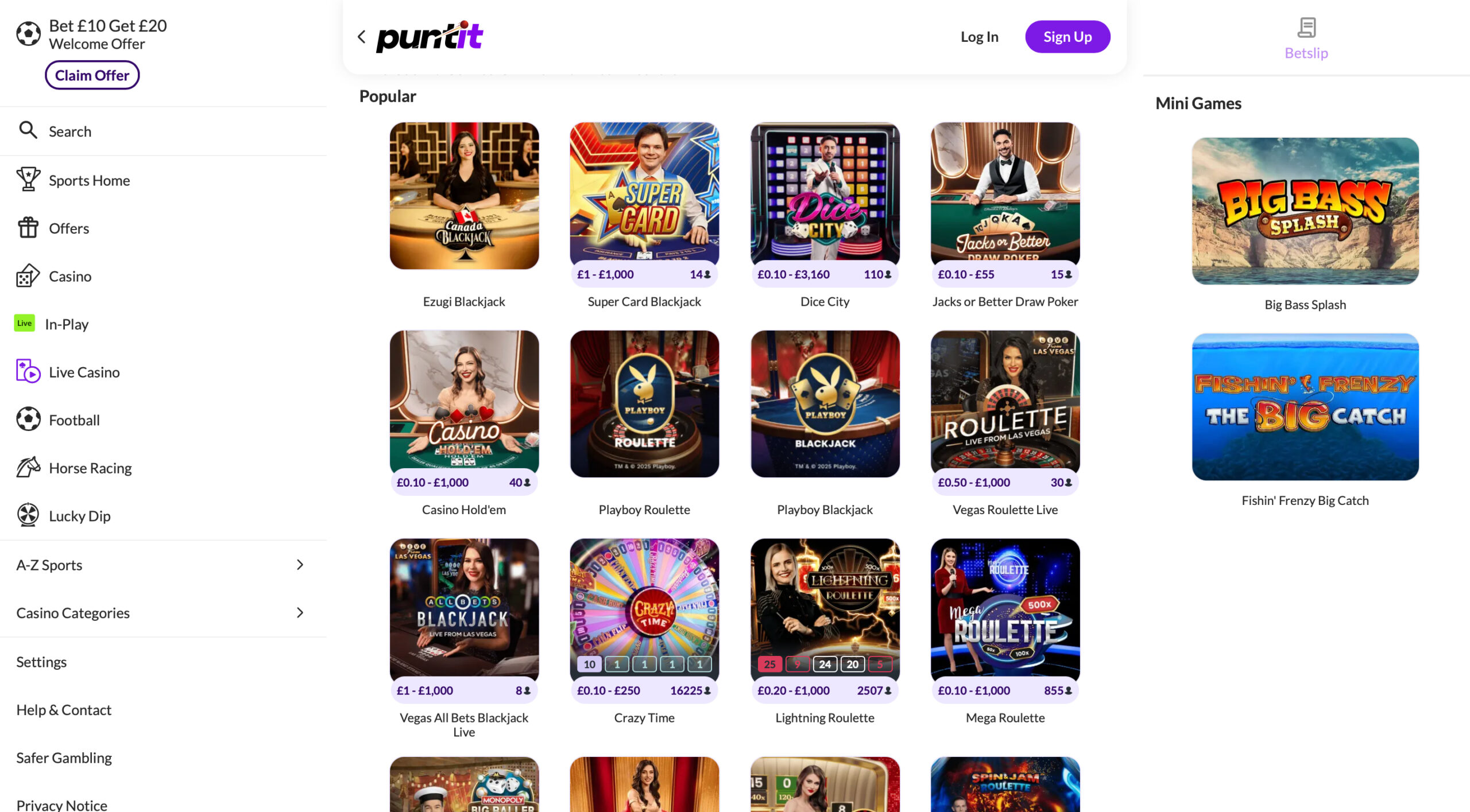 Puntit Live Casino