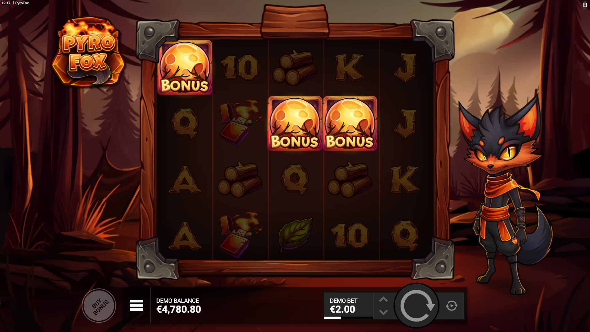 Land 3 Full Moon or Fire tree Scatters to Trigger the Free Spins Bonus Rounds