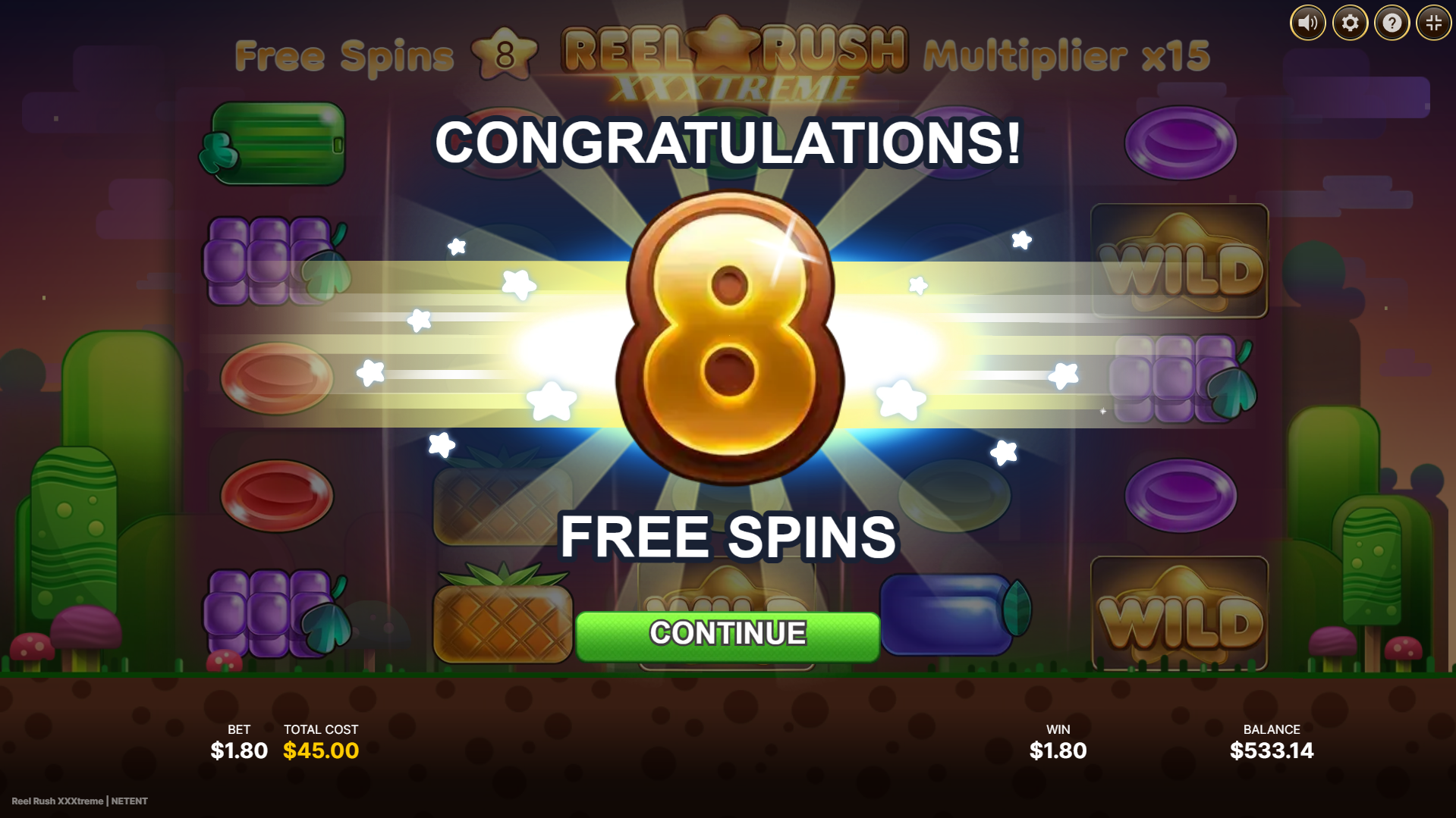 Fully Expand the Entire Grid to Trigger the Free Spins Bonus Round