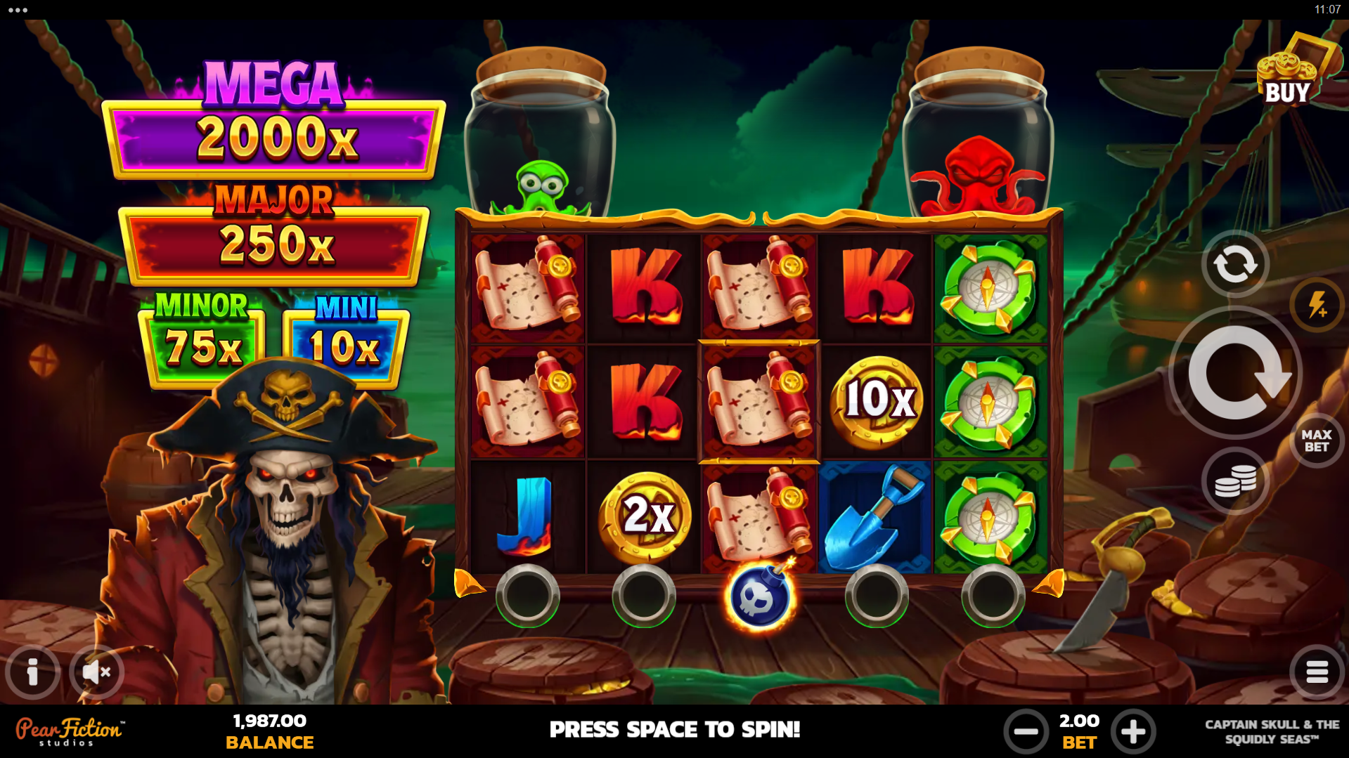 Land Coin Symbols on the Reels With up to 100x Values