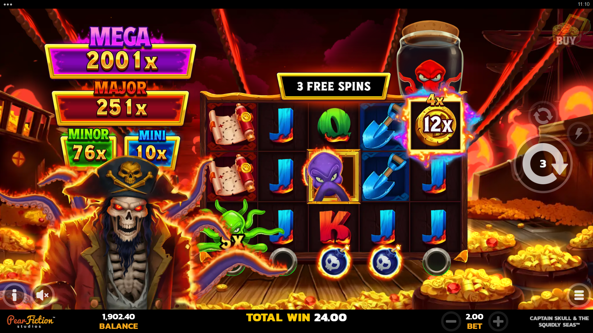 During Free Spins, Each Octopus Performs Its own Action Alongside Potential Krakentastic Multiplier Zones for Bigger Wins