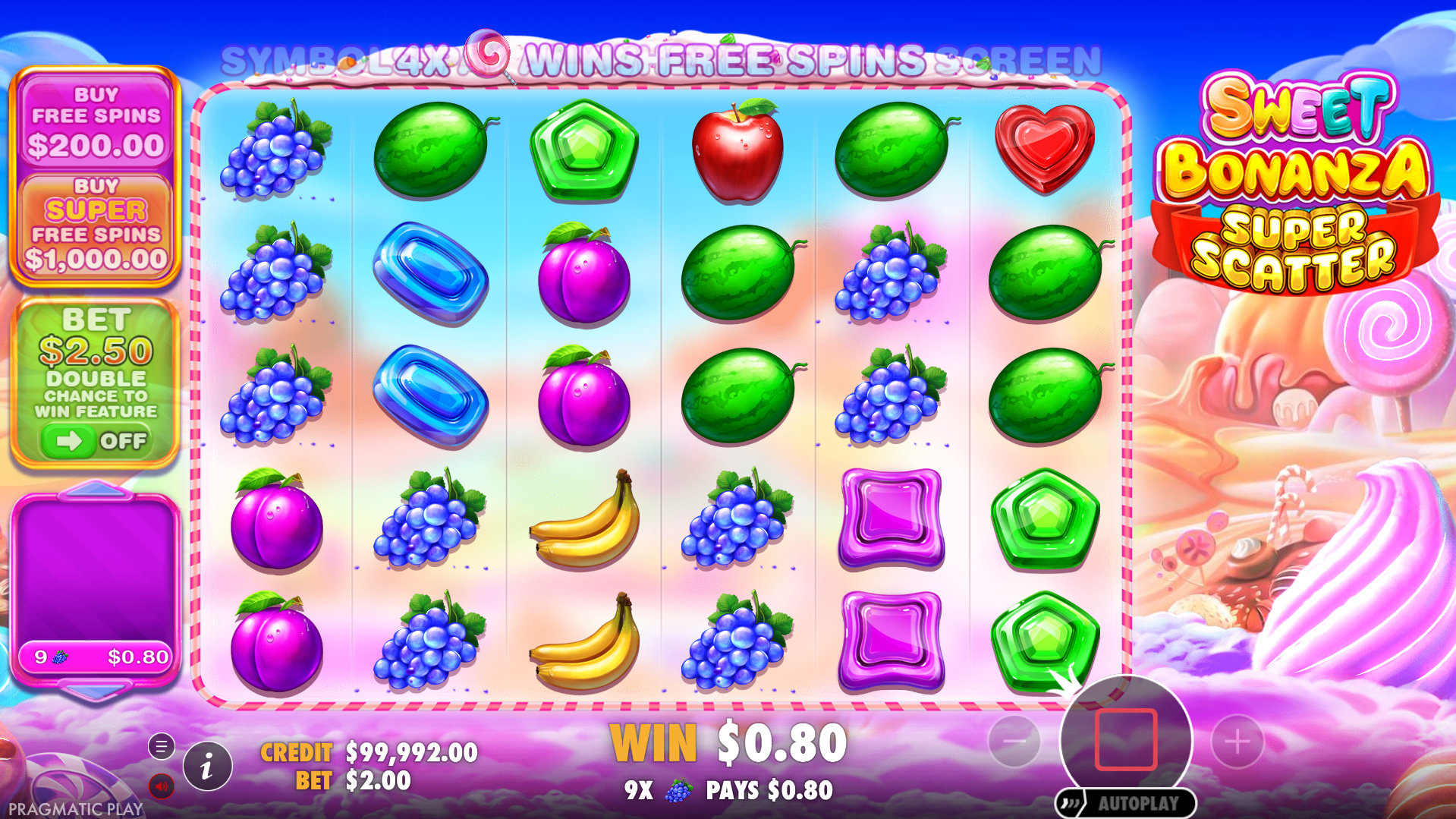 Land Scatters of 8 or More Matching Symbols to Win