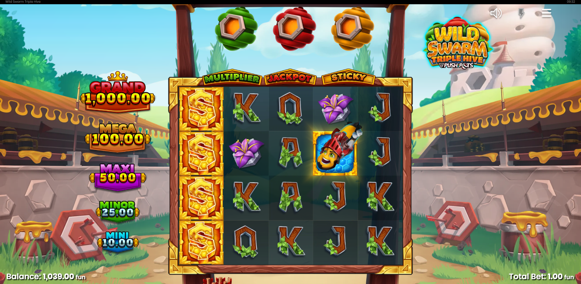 Land Collectible Bee Symbols on the Reels for the Chance to Trigger Their Corresponding Hive Features