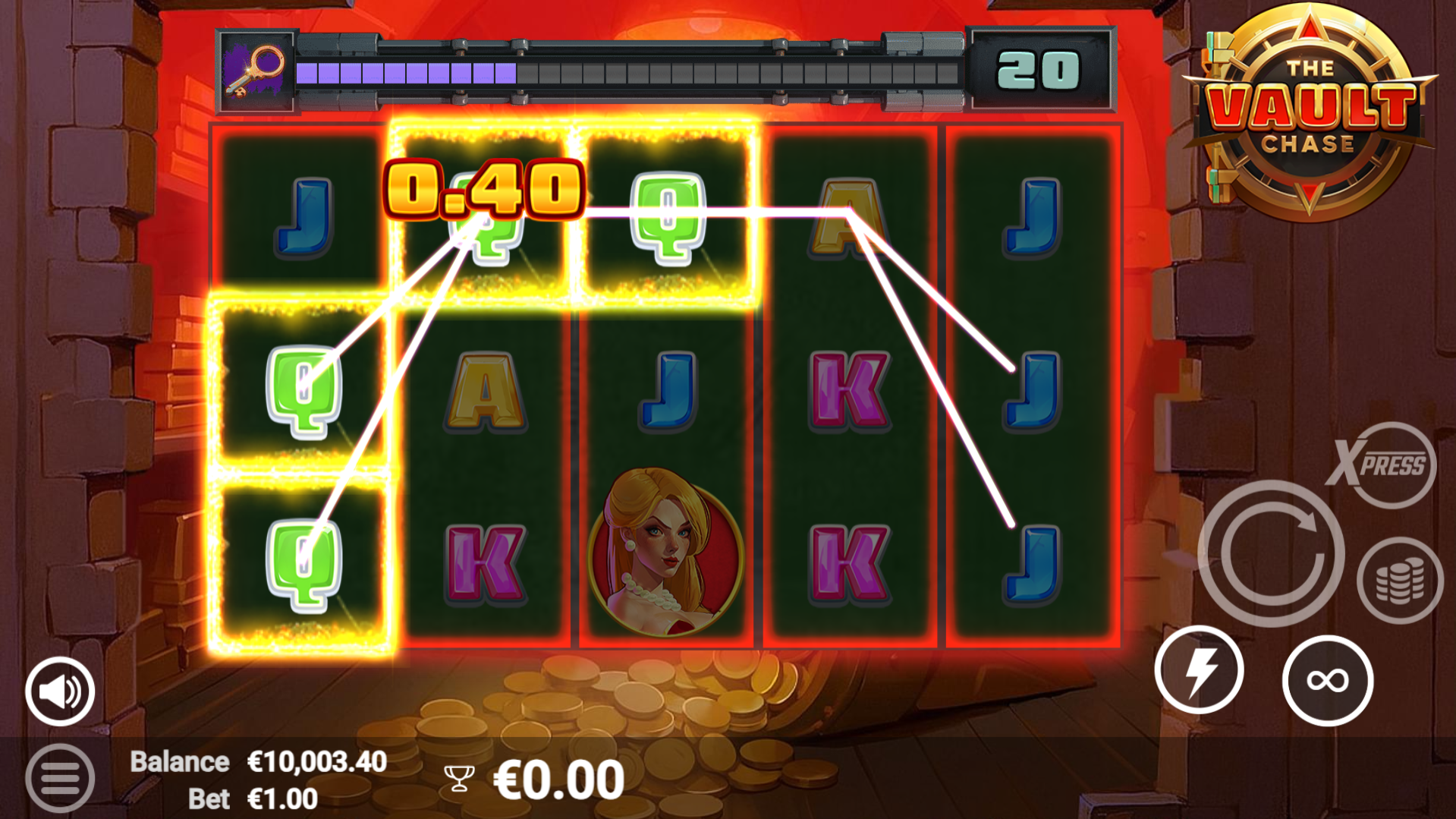 The Vault Chase Offers Players 25 Fixed Pay Lines