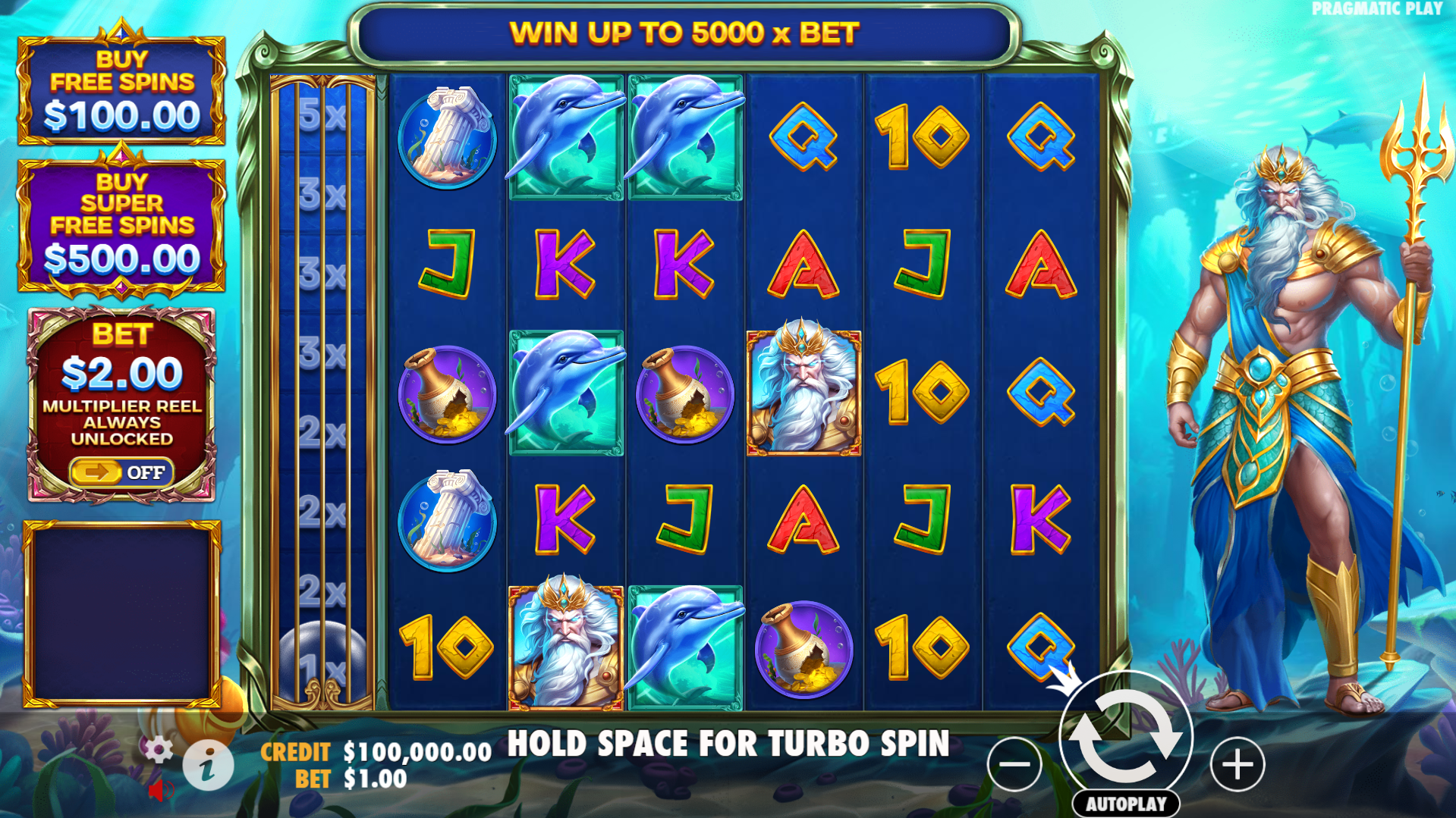 Waves of Poseidon Base Game Play