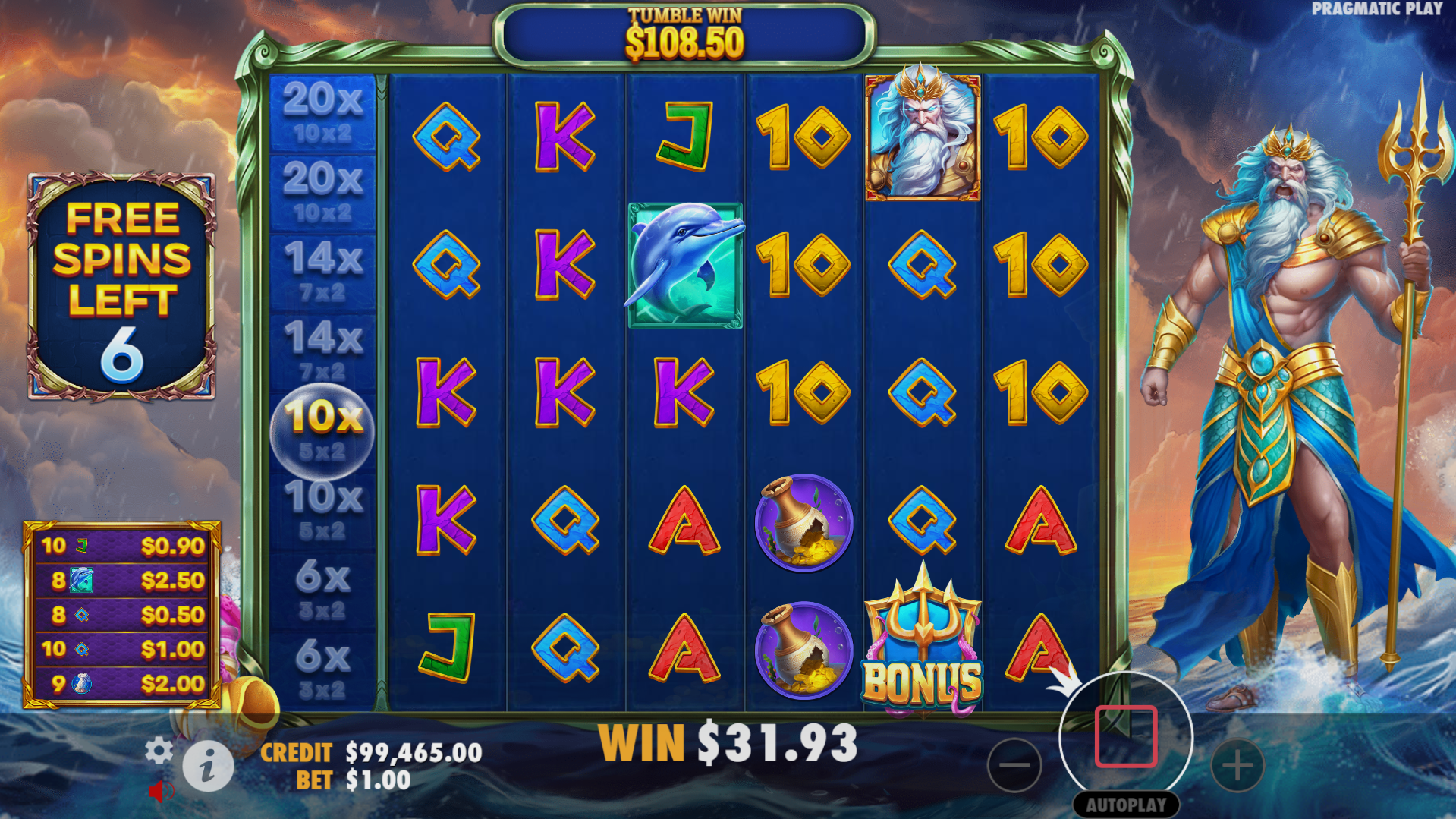 Waves of Poseidon Free Spins Play