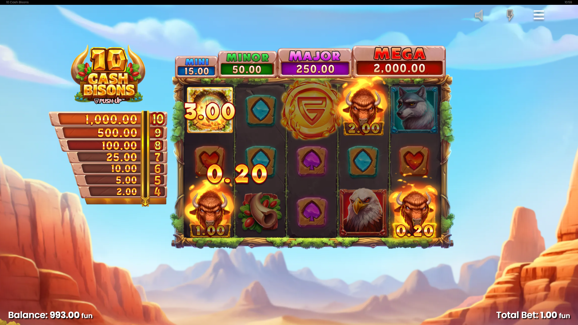 Land a Collect Symbol Alongside Bison or Jackpot Symbols for Additional Prizes