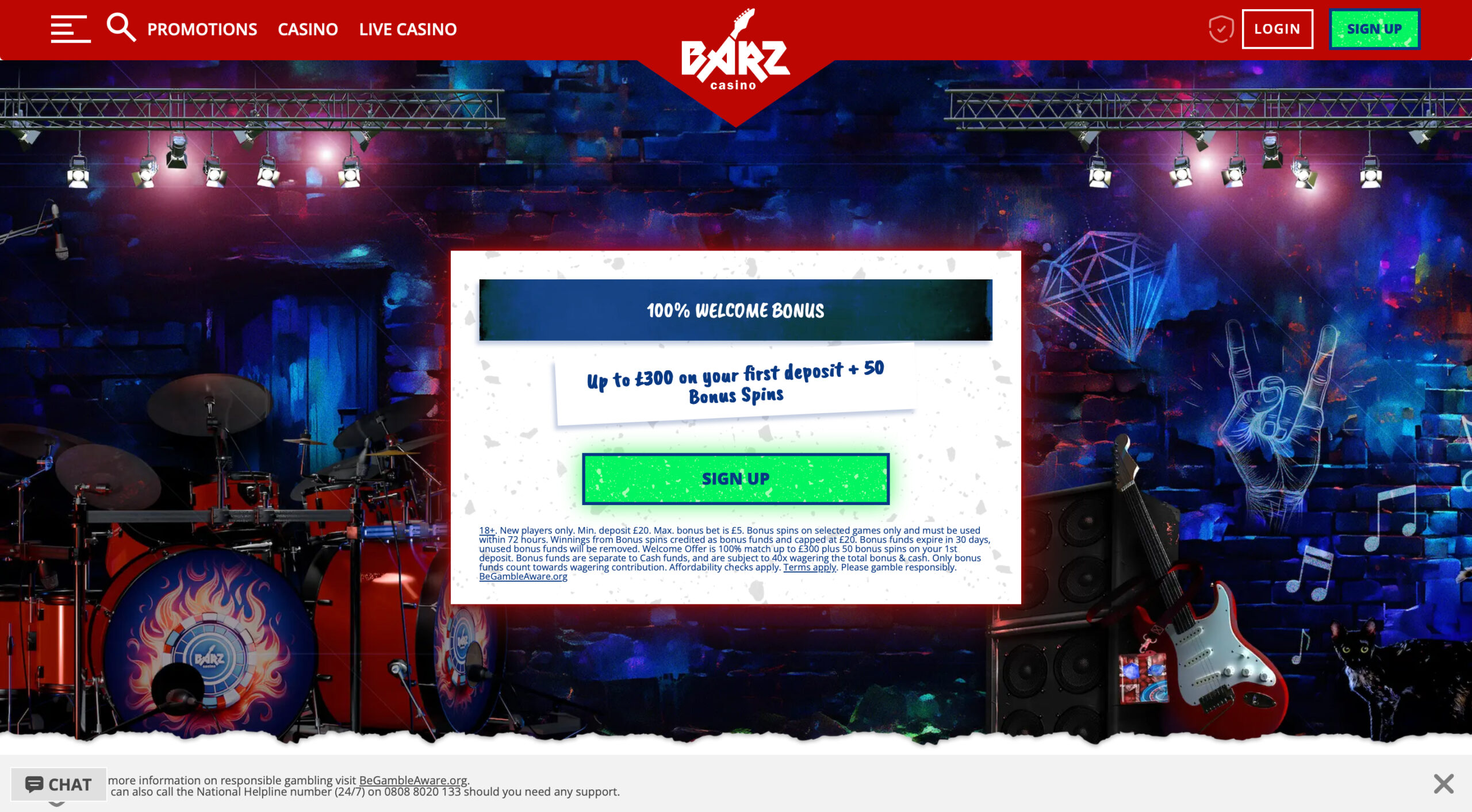Barz Casino Welcome Bonus