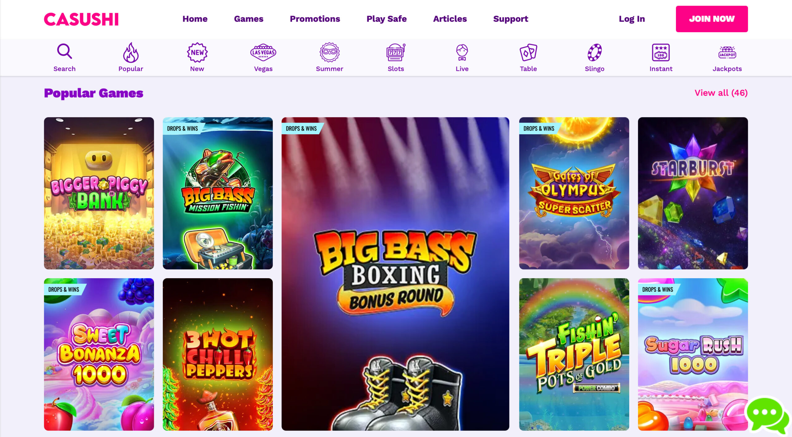 Casushi Slot Selection