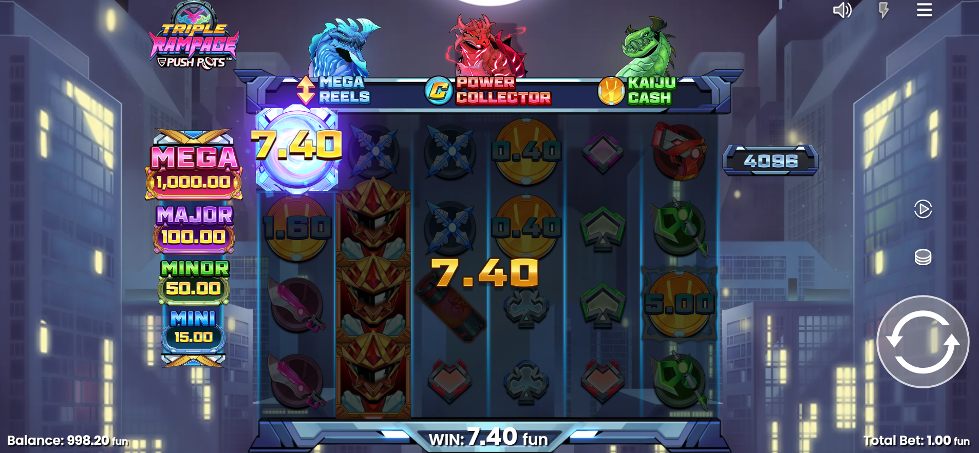 Collect Symbols Award the Total Prize of All Coin Prizes in View