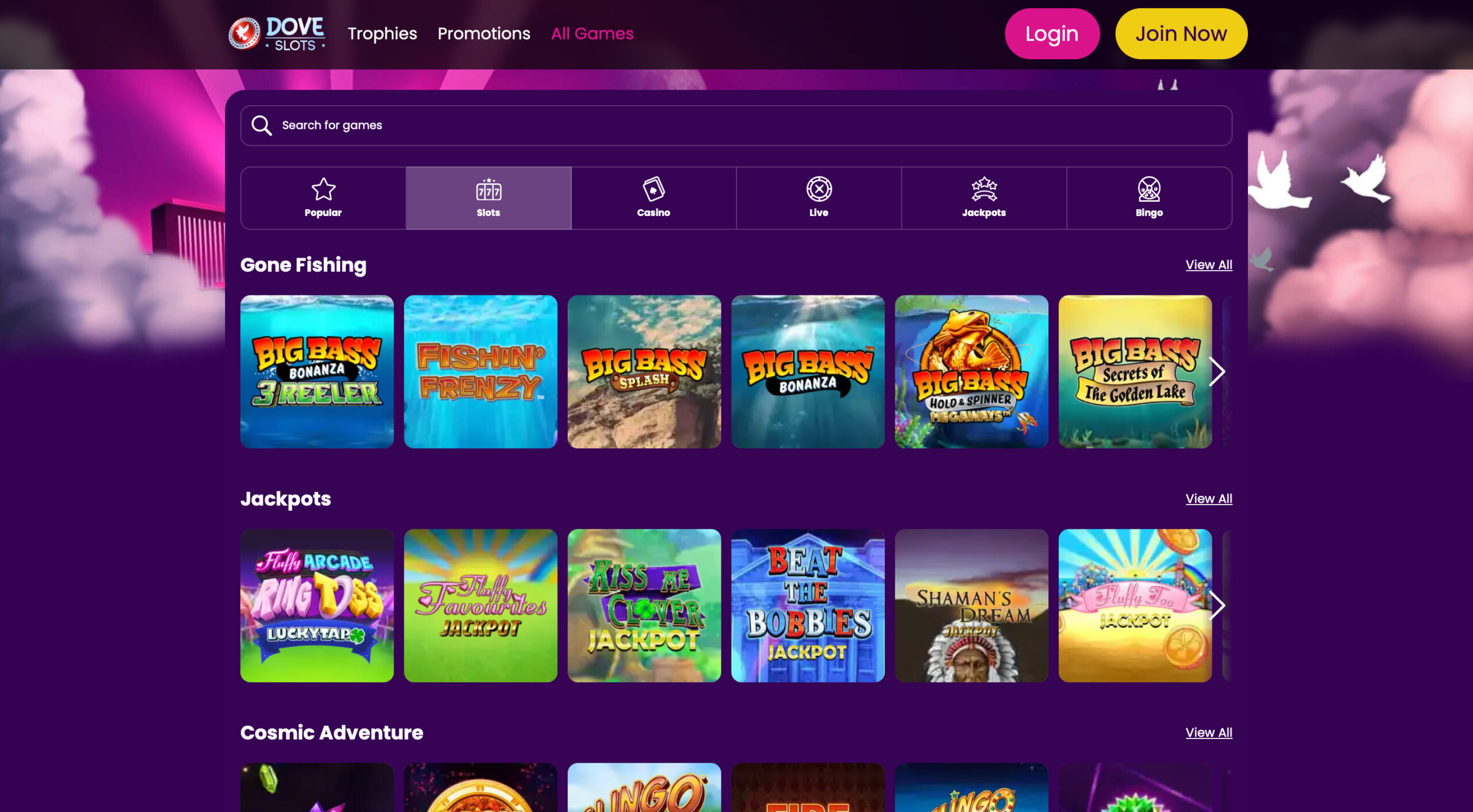 Dove Slots Slot Selection