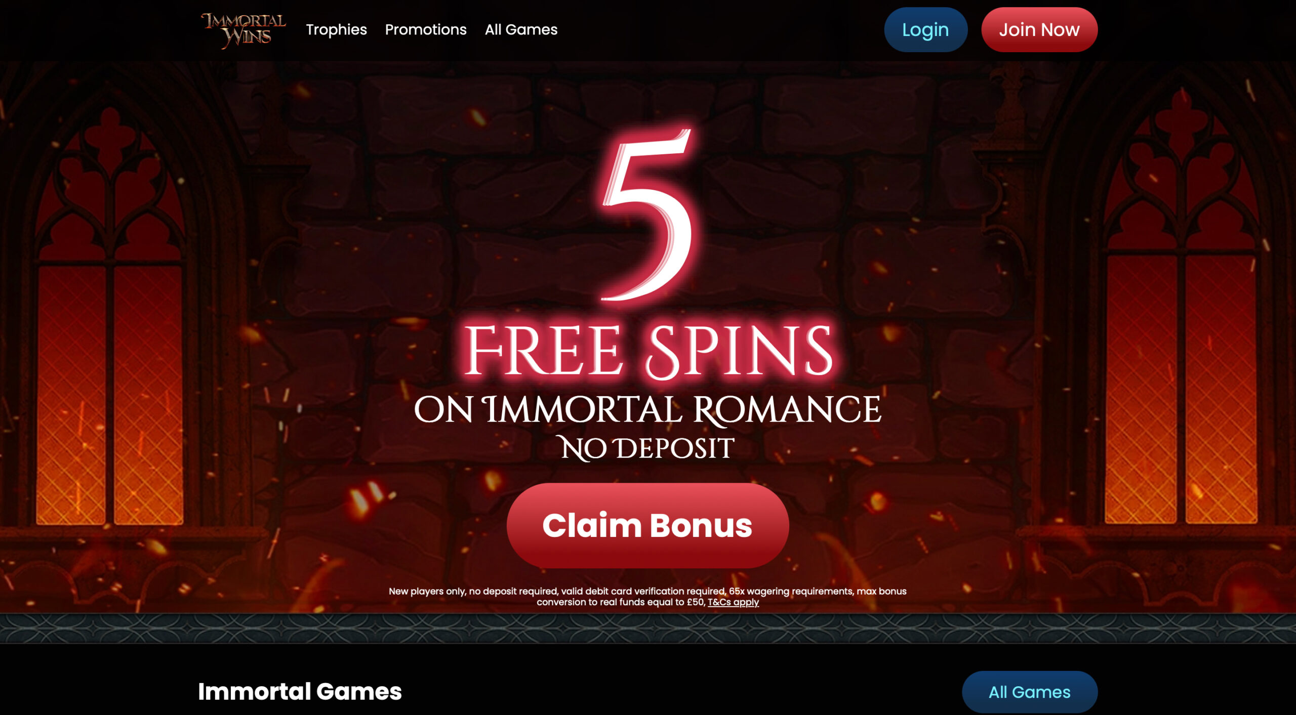 Immortal Wins Welcome Bonus