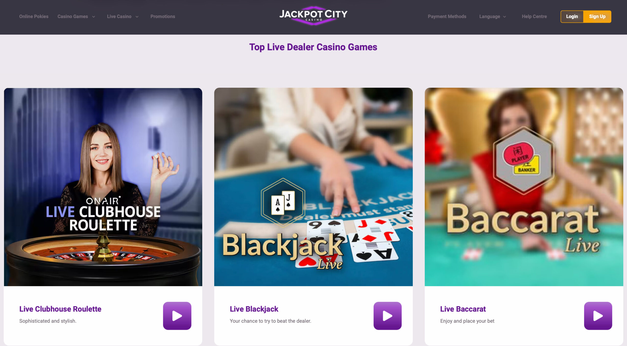 JackpotCity Casino Live Casino