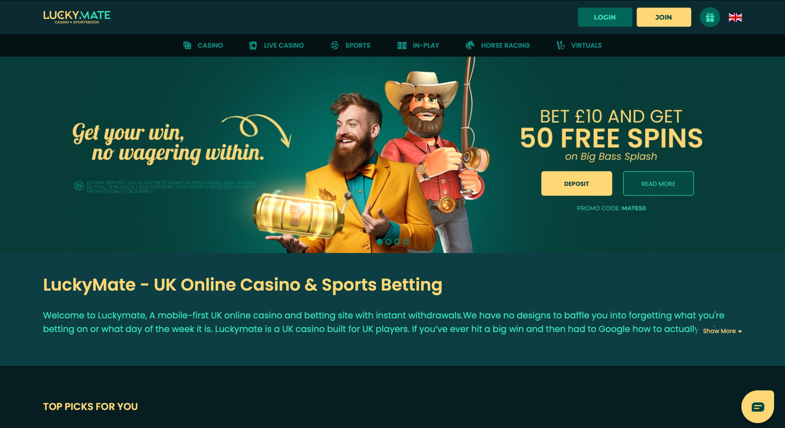 LuckyMate Homepage