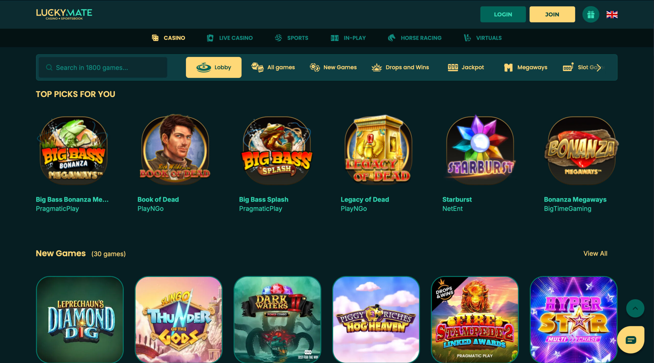 LuckyMate Slot Selection
